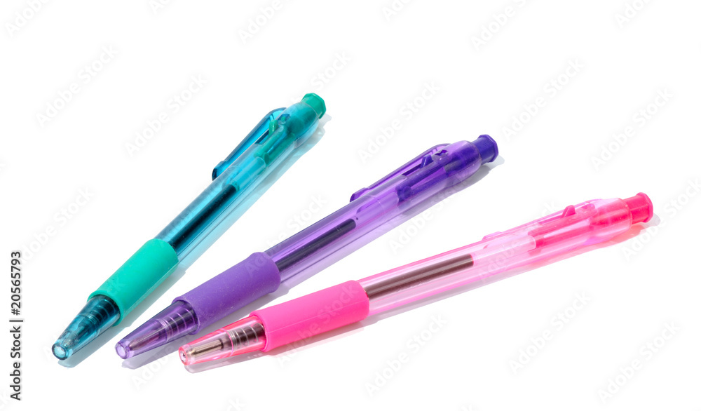 Multicolored transparent pens