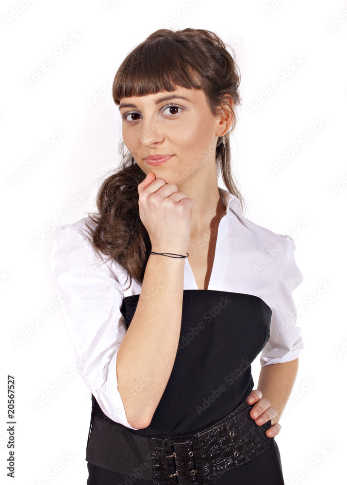 Beautiful young woman. Isolated over white background Beautiful young woman. Isolated over white background
