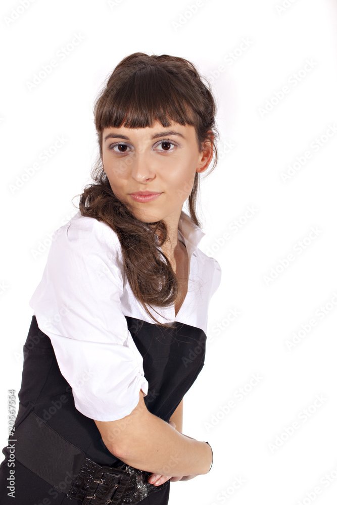 Beautiful young woman. Isolated over white background Beautiful young woman. Isolated over white background