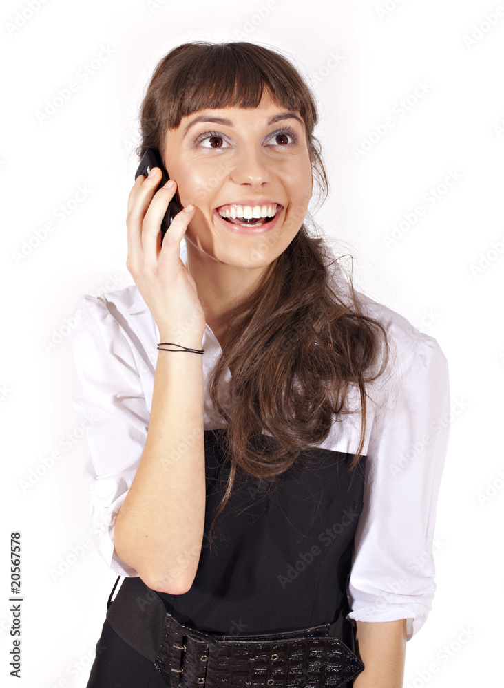 Young smiling woman calling by phone Young smiling woman calling by phone