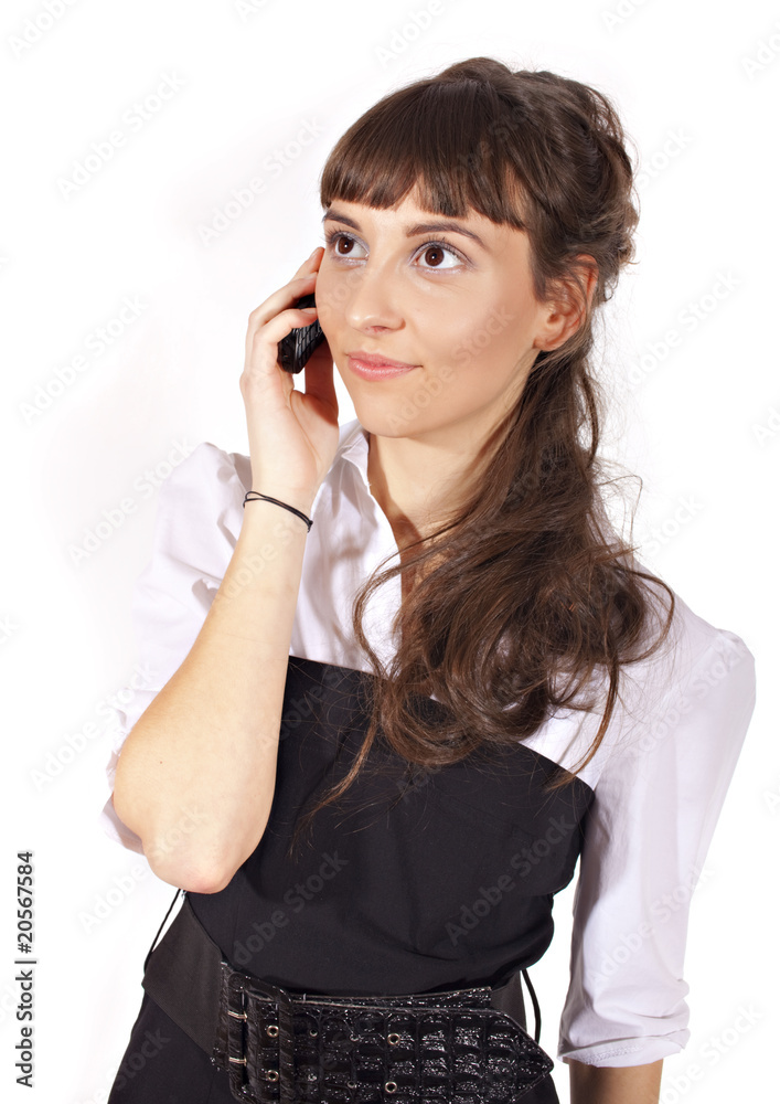 Young smiling woman calling by phone Young smiling woman calling by phone