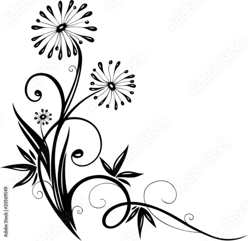 Wandtattoo, Blumen, Blüten, Ranke, floral