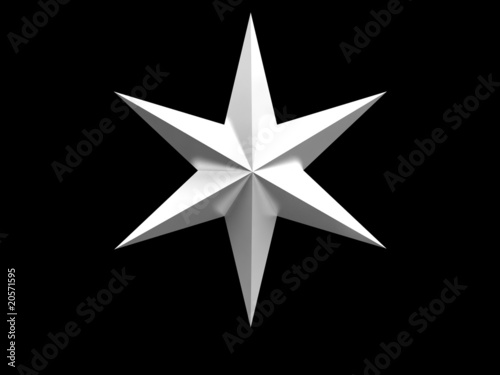 Silver Christmas star isolated over a black background