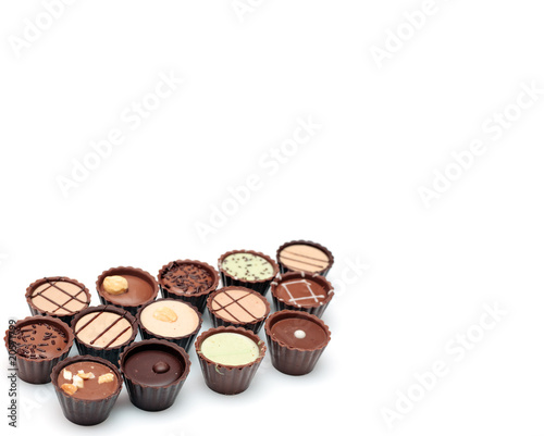 Mixed Chocolates with copy space