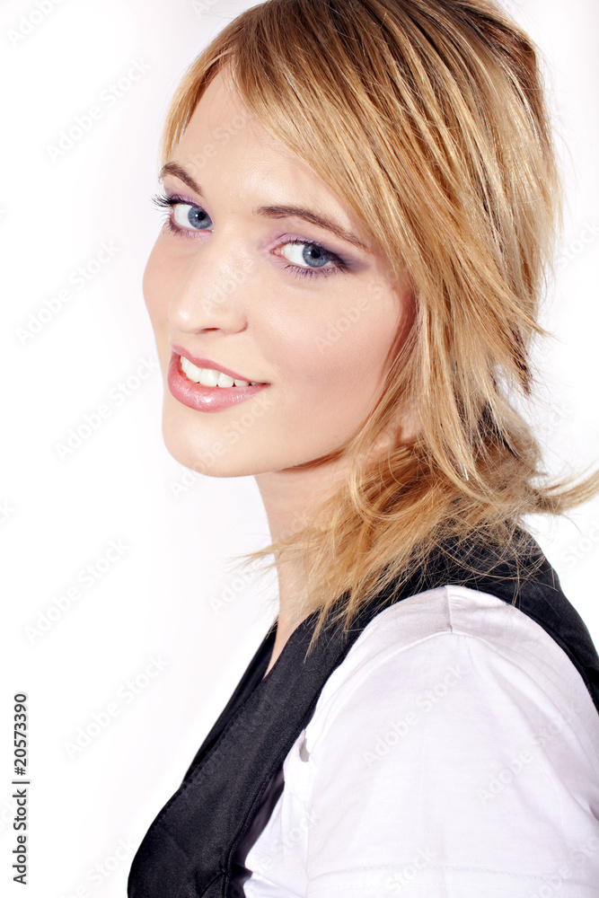 Beautiful young woman. Isolated over white background Beautiful young woman. Isolated over white background