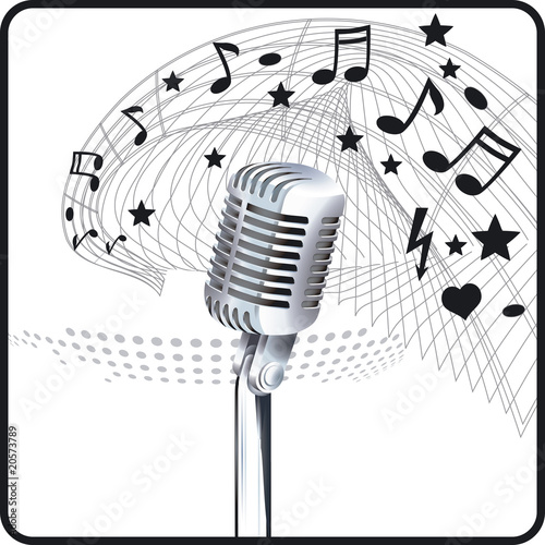 Mikrofon und Noten
