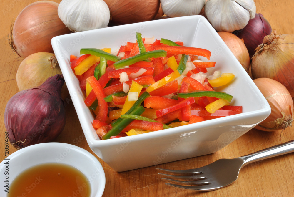 mediterranean paprika salad with onion and garlic mediterranean paprika salad with onion and garlic