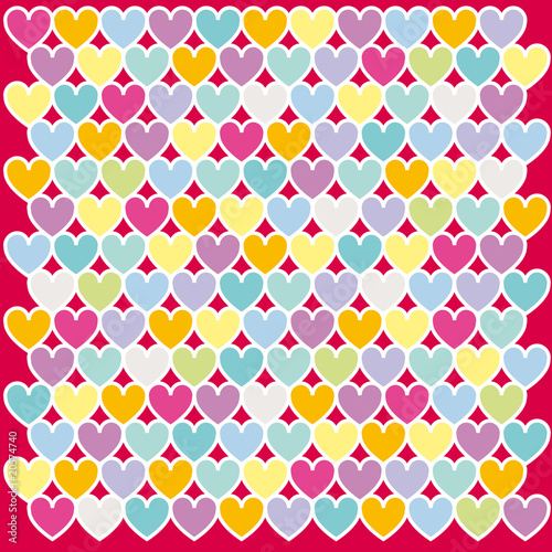 Mosaic abstract colours heart vector illustration