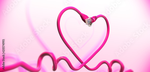 Wire pink heart 3d model