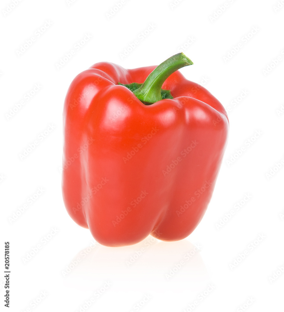 Ripe Red Paprika Isolated on White Ripe Red Paprika Isolated on White