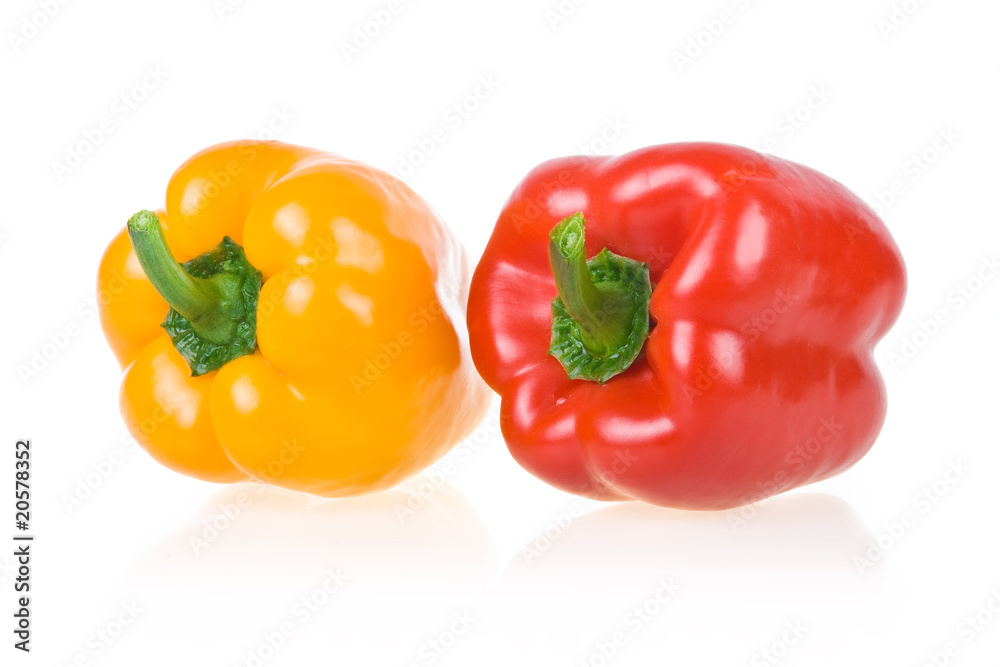 Ripe Yellow and Red Paprika Isolated Ripe Yellow and Red Paprika Isolated