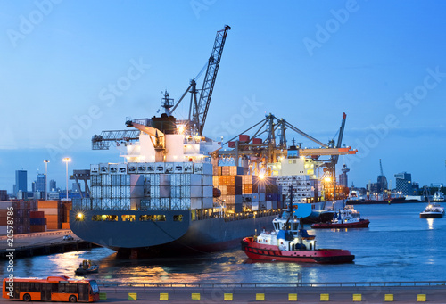 Cargo ship docking photo