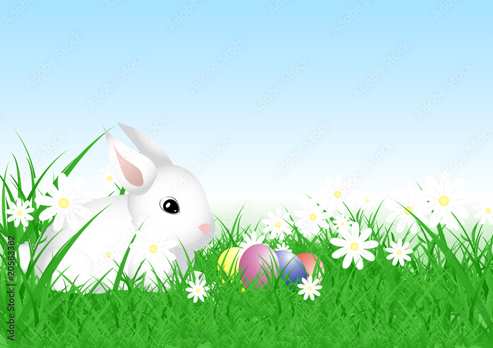 coniglietto con uova di pasqua