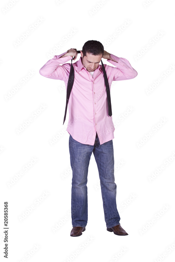 Casual Man Dressing Up Casual Man Dressing Up
