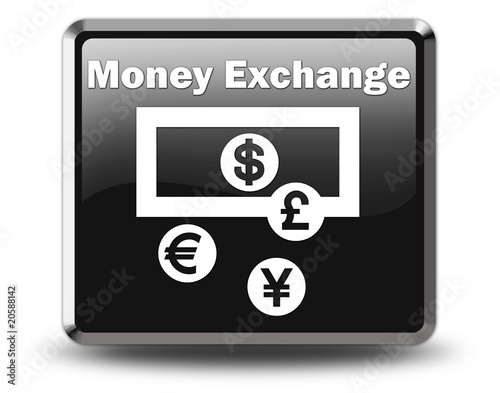 Glossy Black Button "Money Exchange"