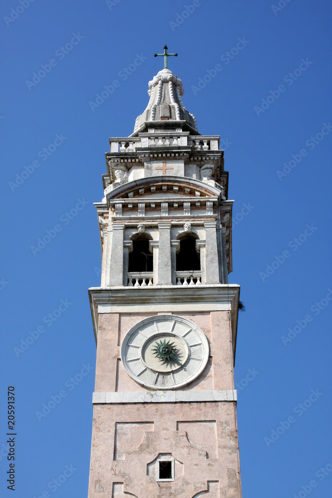 Italy. Venetian  architecture  - tower  clock
