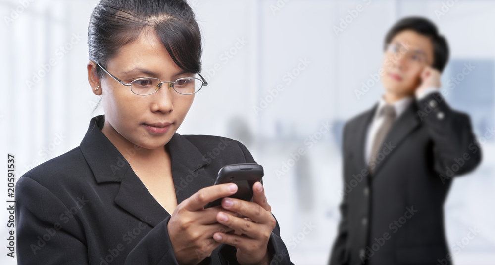 Asian people and telecommunication Asian people and telecommunication
