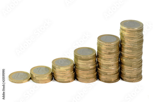 Monete da un euro in crescita photo