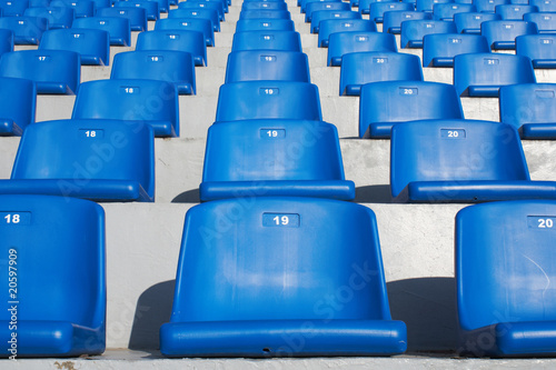 Blue stadium seats