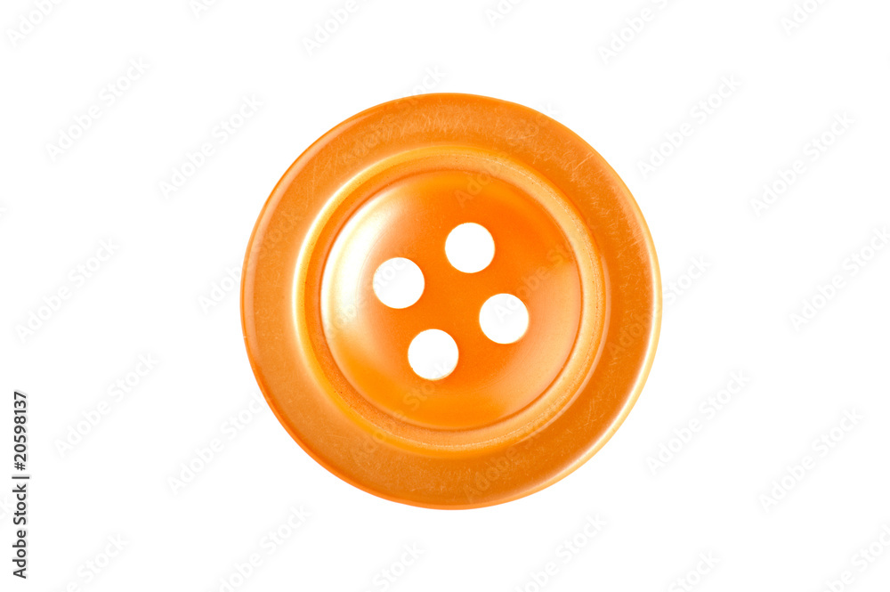 Obraz premium Yellow sewing button macro