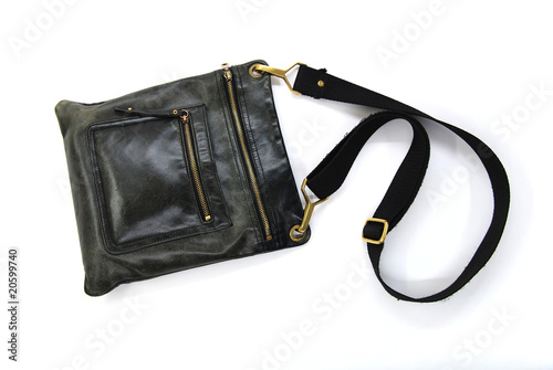 black leather male bag