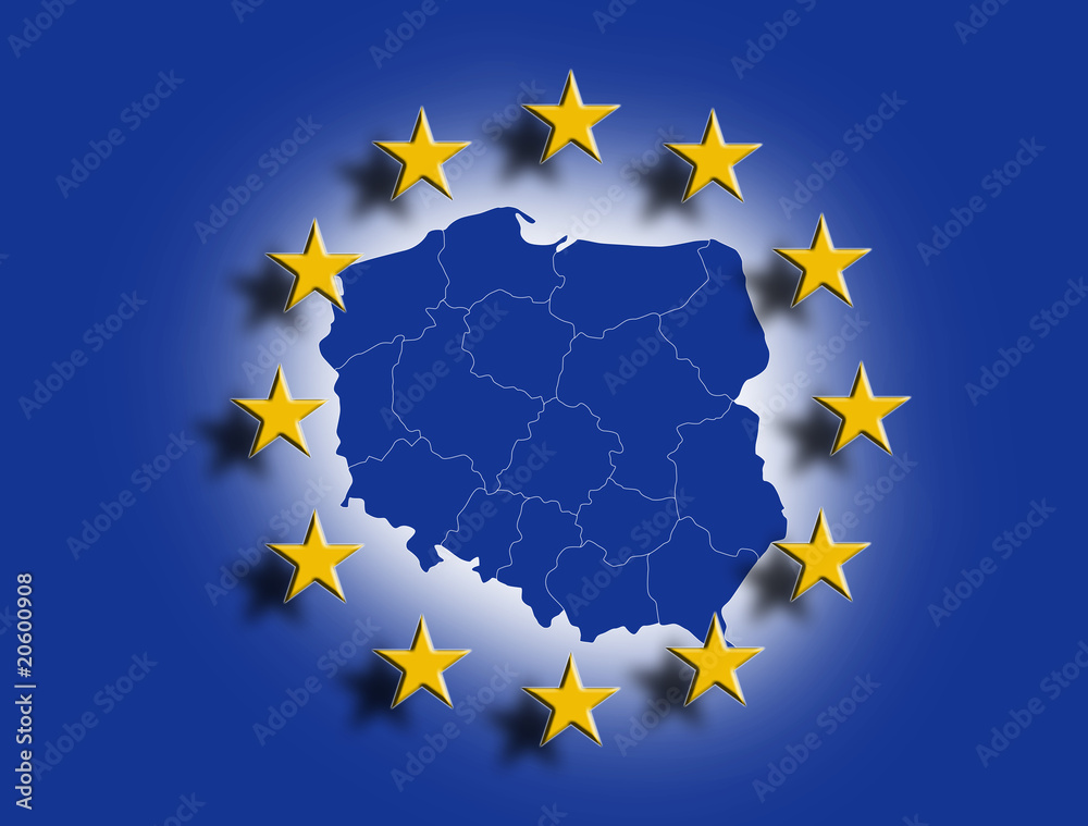 Fototapeta premium Polen mit Europasternen