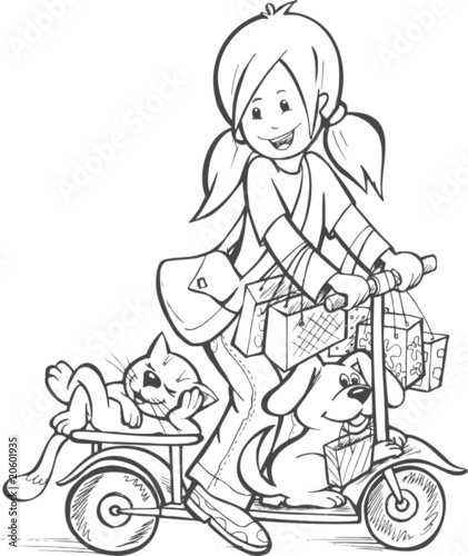Girl on scooter