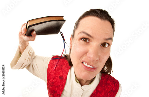 Funny Female Pastor with Bible