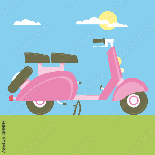 sweet Scooter vector illustration cartoon motorcycle