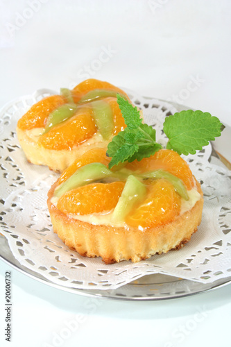 Mandarinentörtchen mit Zitronenmelisse