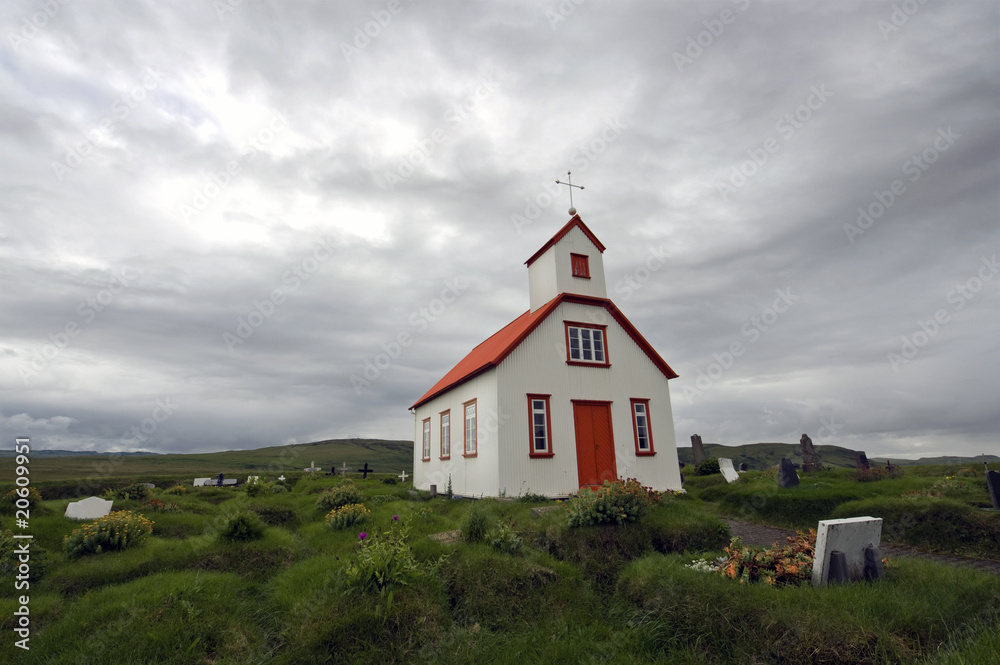Icelandic Church and graveyard