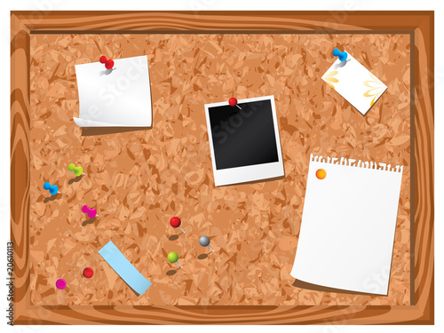 Corkboard with stationery