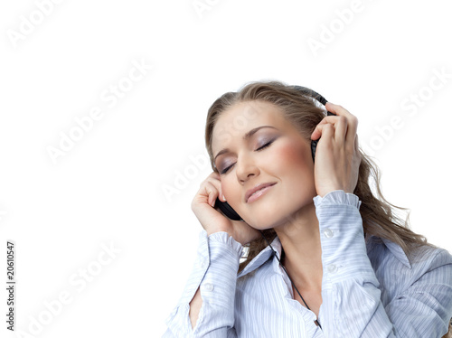 woman beauty with headphones