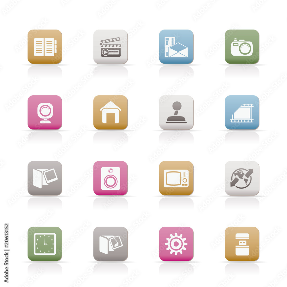 Internet, Computer and mobile phone icons - Vector icon set Internet, Computer and mobile phone icons - Vector icon set