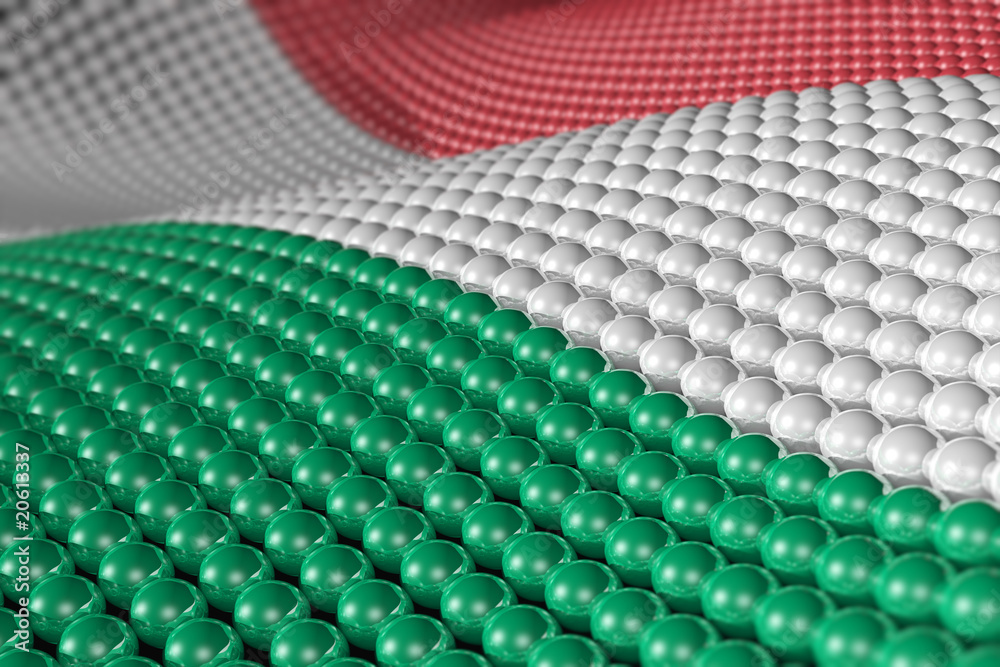 Fototapeta premium Wave of spheres in the colors of Hungary