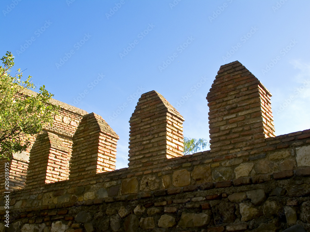 battlements of the Alcazaba ,Malaga