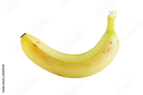 single banana isolated on white