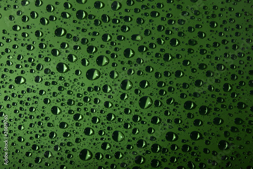 Water drops background, green