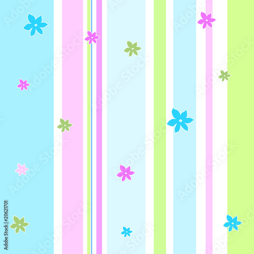 Streifenmuster mit Blumen