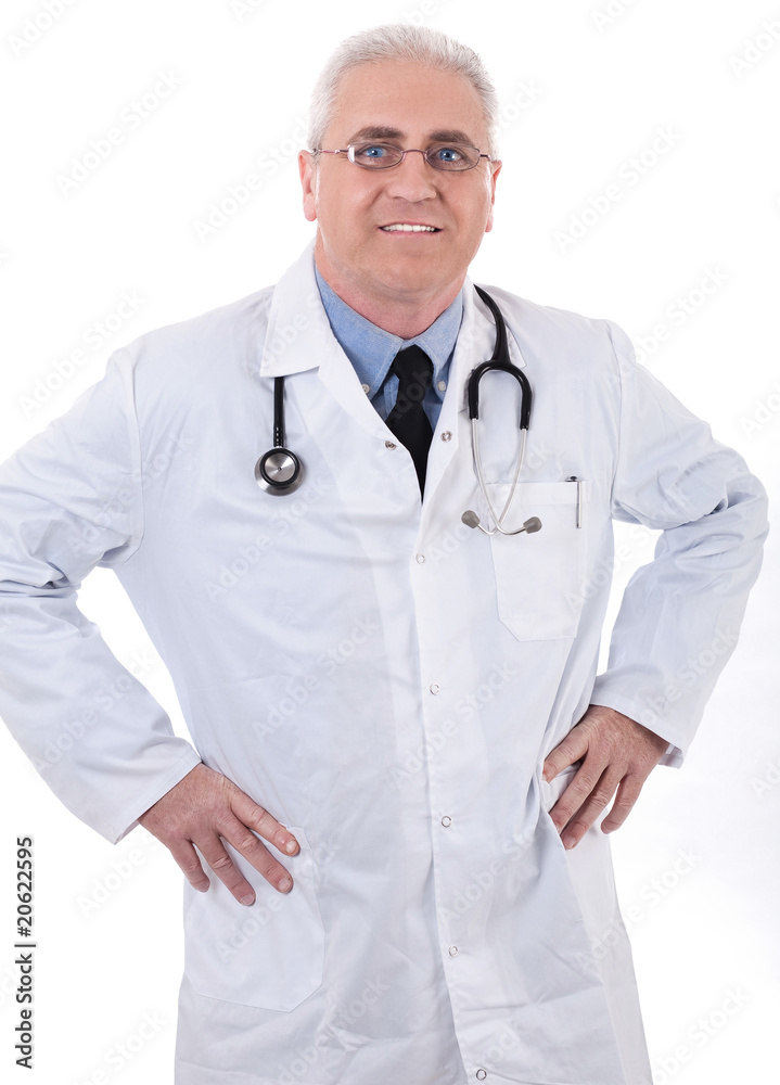 Smiling medical doctor with stethoscope