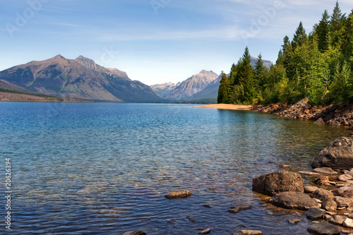 Lake McDonald, the largest lake in Glacier National park photo