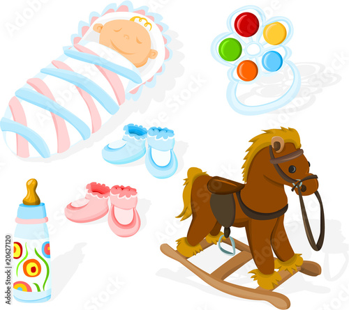 set of baby accessories
