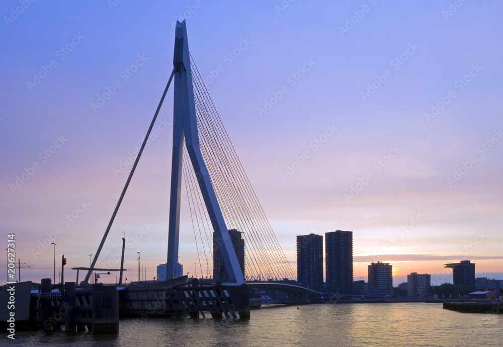 Fototapeta premium Erasmus Bridge at Dusk