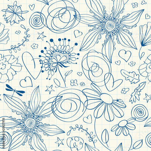 hand-drawn seamless pattern