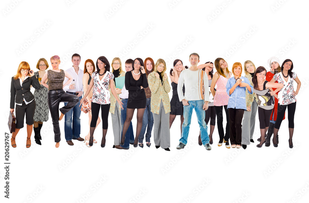 big group isolated on white big group isolated on white