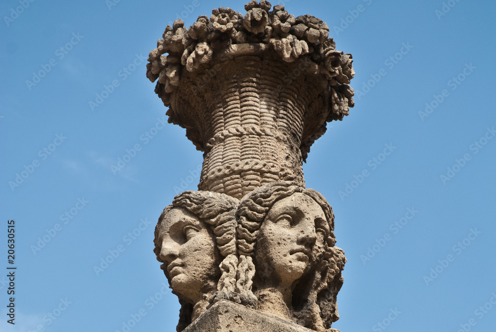 Decoration stone heads in Palermo