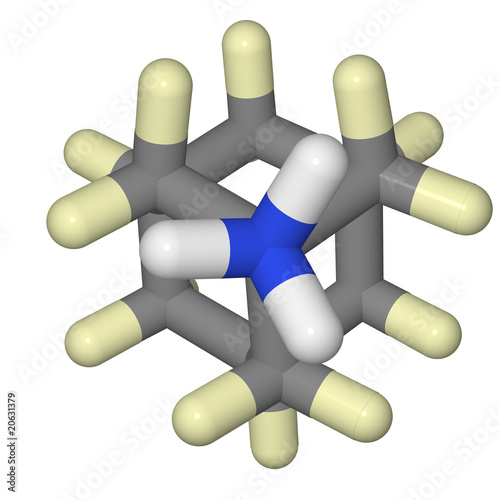 grey molecular structure on white background