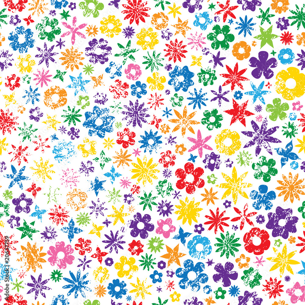 Colorful Grungy Flower Background