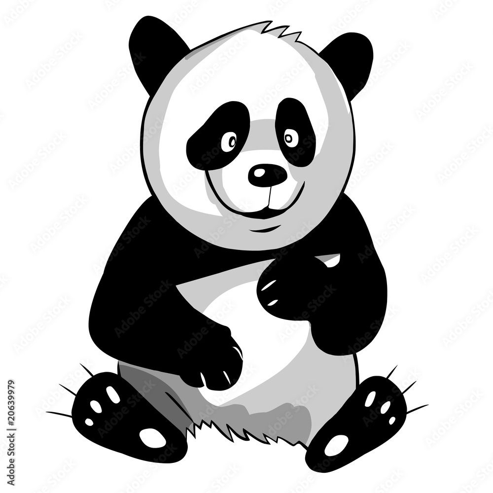 Fototapeta premium Funny bear panda isolated on a white background