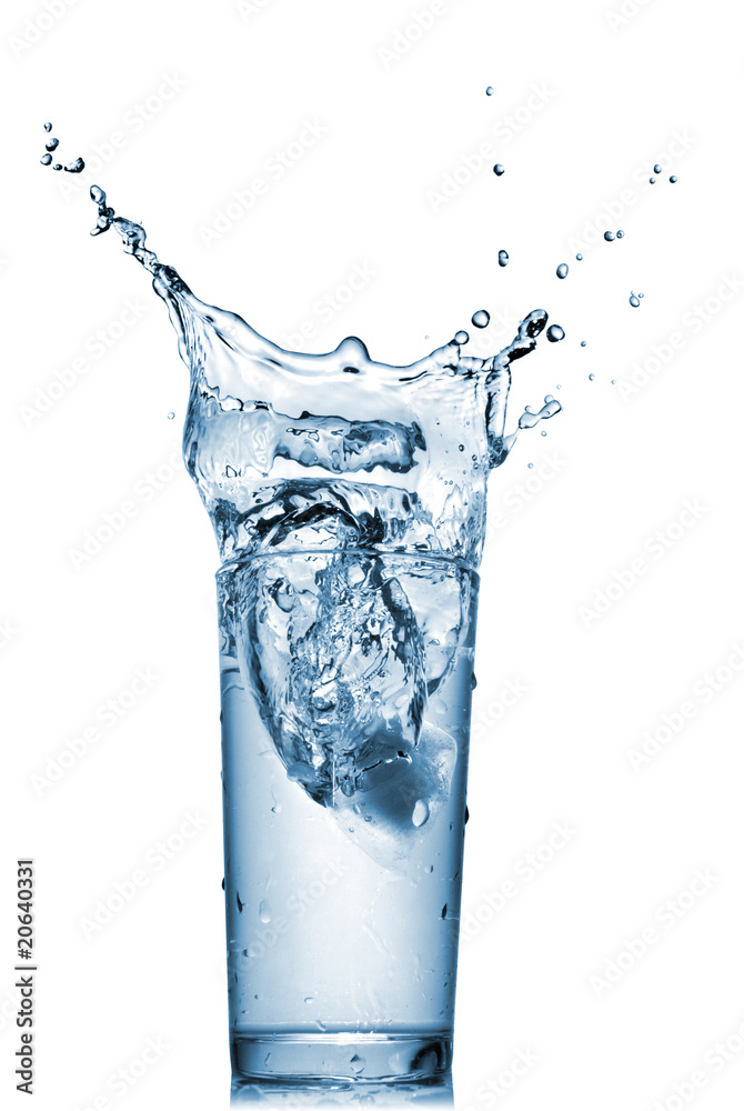 water splash in glass isolated on white water splash in glass isolated on white